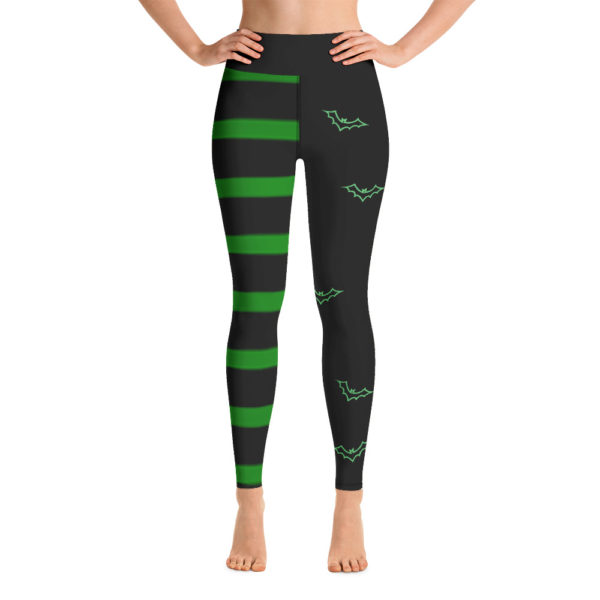 Halloween Green and Black Yoga Pants, Halloween Leggings - Image 6