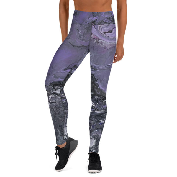 Purple Galaxy Print Yoga Pants, Leggings