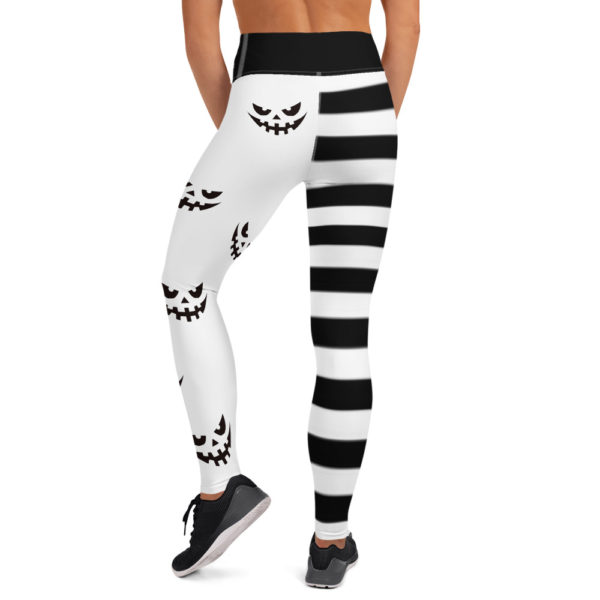 Halloween Black and White Yoga Pants, Halloween Leggings - Image 4