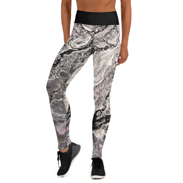 Black and White Galaxy Print  Yoga Pants,  Leggings