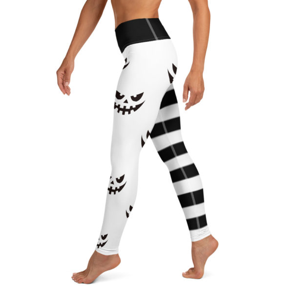 Halloween Black and White Yoga Pants, Halloween Leggings - Image 5