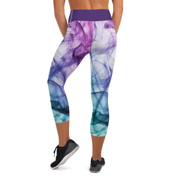 Color Ribbons Capri Leggings, Yoga Pants - Image 4