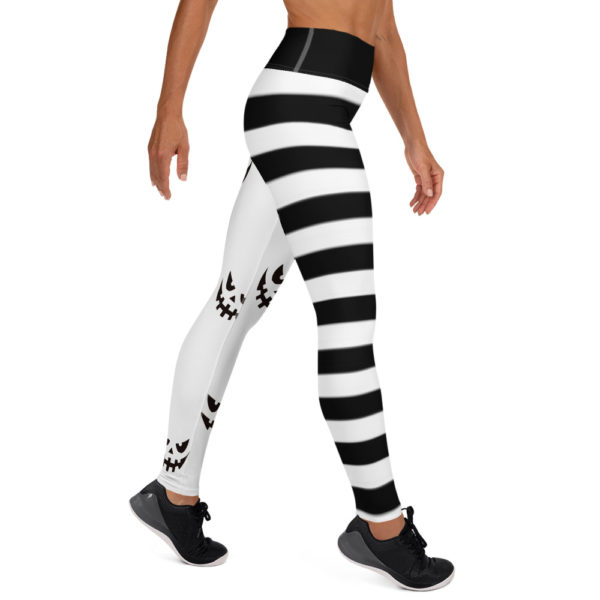Halloween Black and White Yoga Pants, Halloween Leggings - Image 9