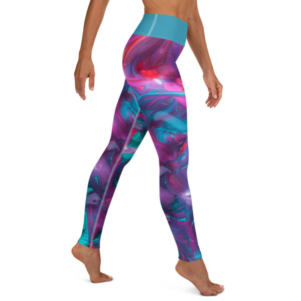 Color Me Beautiful Yoga Pants, Turquoise Leggings - Image 5