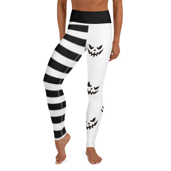 Halloween Black and White Yoga Pants, Halloween Leggings - Image 7