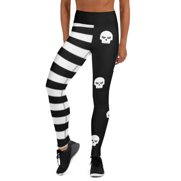 Halloween Skull Leggings, Black and White Yoga Pants