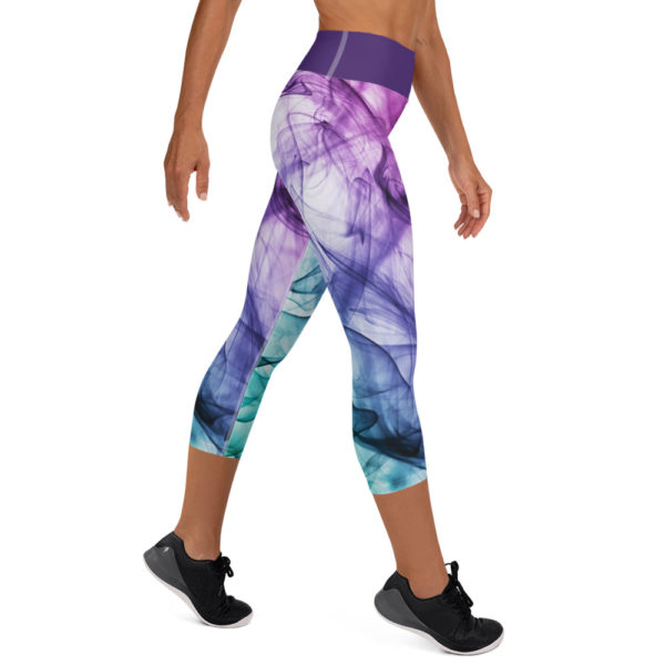 Color Ribbons Capri Leggings, Yoga Pants - Image 3