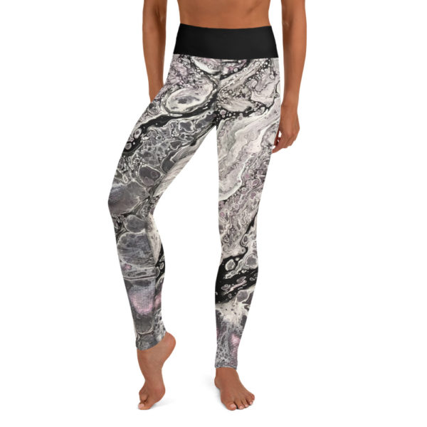 Black and White Galaxy Print  Yoga Pants,  Leggings - Image 7