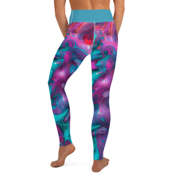 Color Me Beautiful Yoga Pants, Turquoise Leggings - Image 6