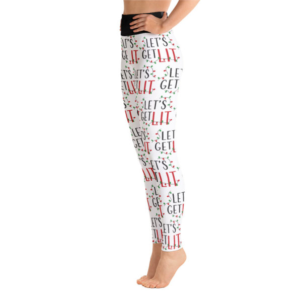 Lets Get Lit Holiday Leggings, Christmas Yoga Pants - Image 4