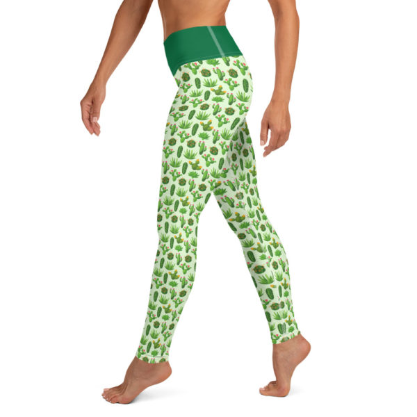 Cactus Leggings, Green Cactus Yoga Pants - Image 4