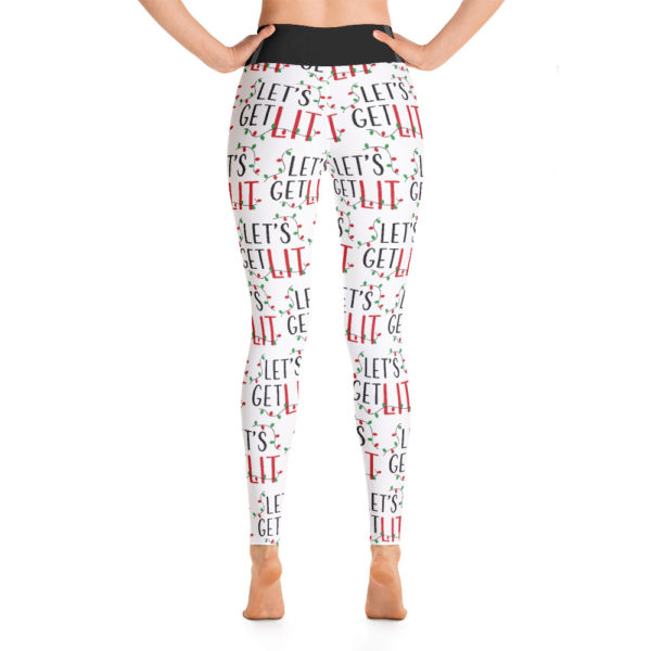 Lets Get Lit Holiday Leggings, Christmas Yoga Pants - Image 6