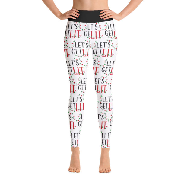 Lets Get Lit Holiday Leggings, Christmas Yoga Pants
