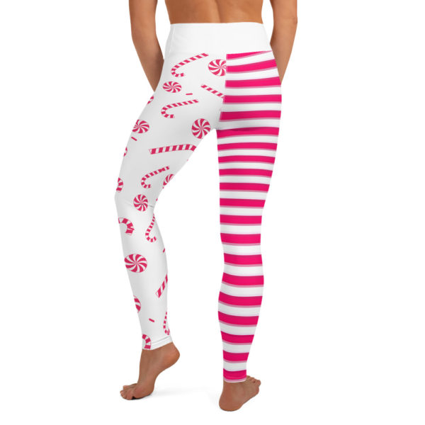 Christmas Candy Cane Leggings, Yoga Pants - Image 4