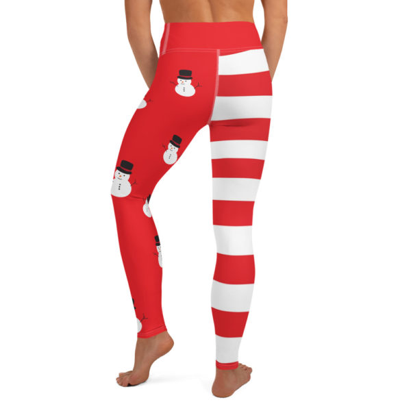 Candy Cane & Snowman Christmas Leggings, Holiday Yoga Pants - Image 9