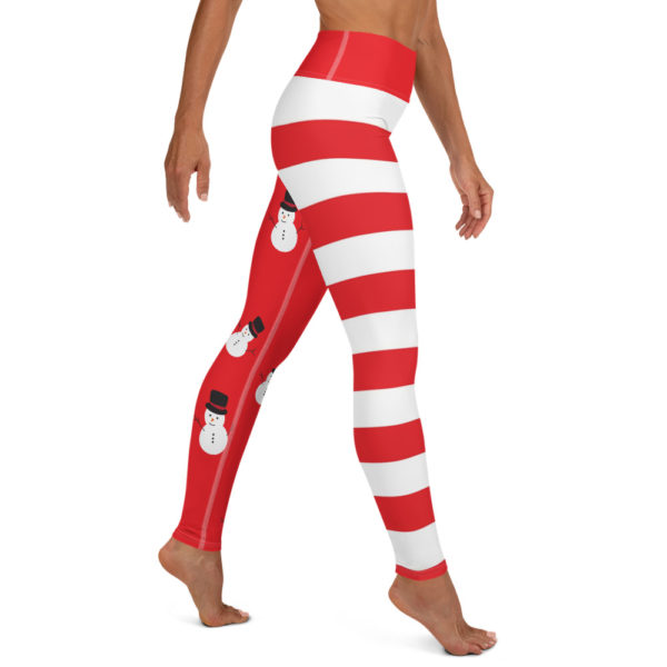Candy Cane & Snowman Christmas Leggings, Holiday Yoga Pants - Image 8