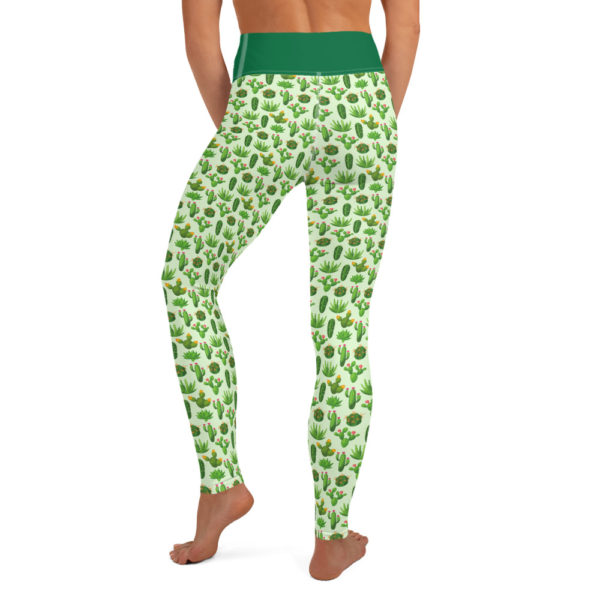 Cactus Leggings, Green Cactus Yoga Pants - Image 6