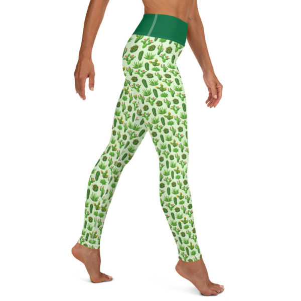 Cactus Leggings, Green Cactus Yoga Pants - Image 5