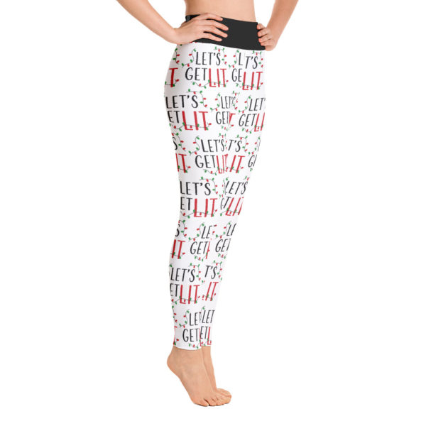 Lets Get Lit Holiday Leggings, Christmas Yoga Pants - Image 5