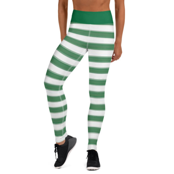 Green stripes Leggings, Yoga Pants - Image 7
