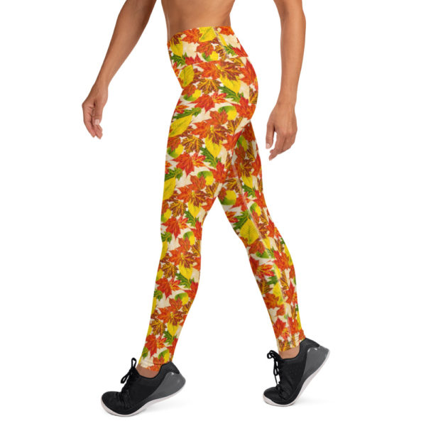 Fall Leaves Leggings, Yoga Pants - Image 4