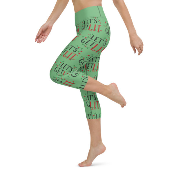 Christmas Capri Leggings, Holiday Capri Yoga Pants