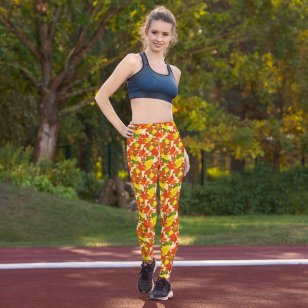 Fall Leaves Leggings, Yoga Pants - Image 3