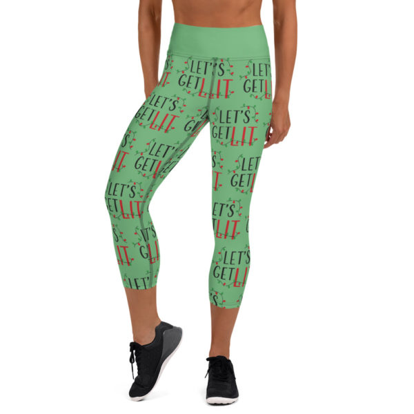 Christmas Capri Leggings, Holiday Capri Yoga Pants - Image 2