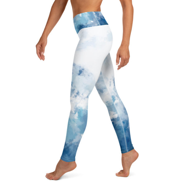 Blue Tie Dye Leggings, Yoga Pants, Workout Pants - Image 3
