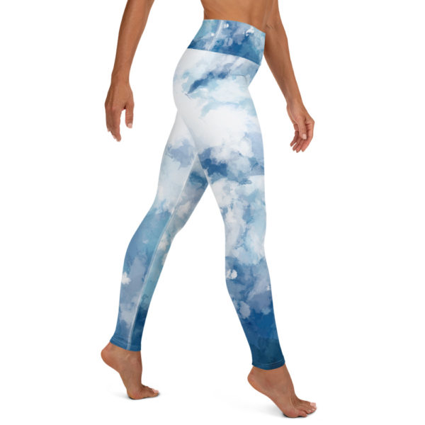 Blue Tie Dye Leggings, Yoga Pants, Workout Pants - Image 4