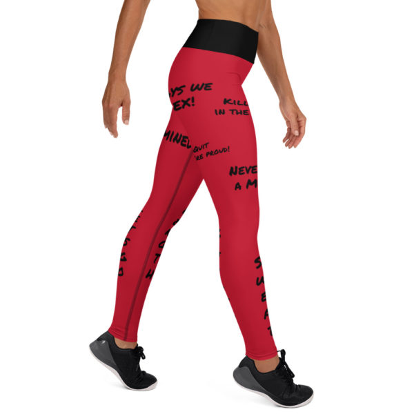Red Badass Printed Leggings, Yoga Pants, Workout Leggings - Image 4