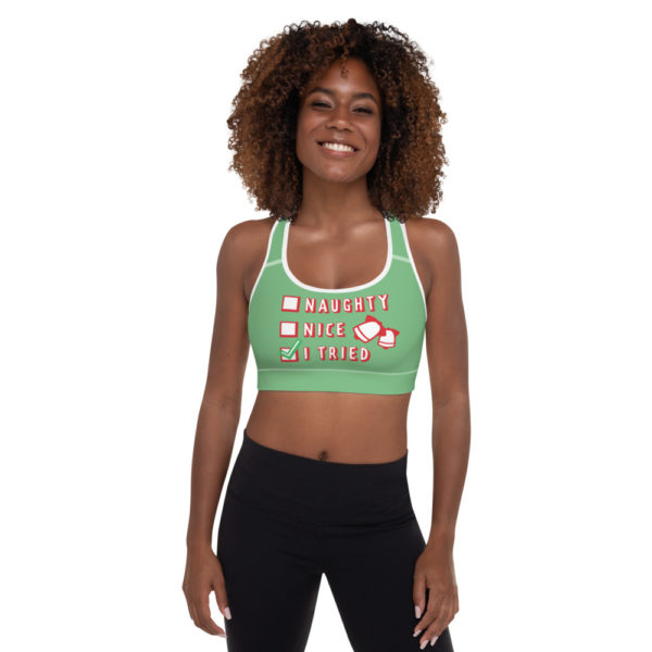 Naughty or Nice Christmas Padded Sports Bra