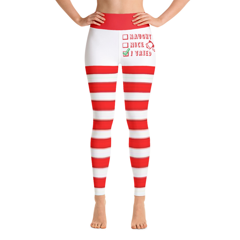 Naughty or Nice Christmas Leggings, Holiday Yoga Pants