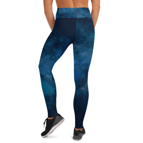 Navy Blue Tie Dye Leggings, Yoga Pants - Image 6