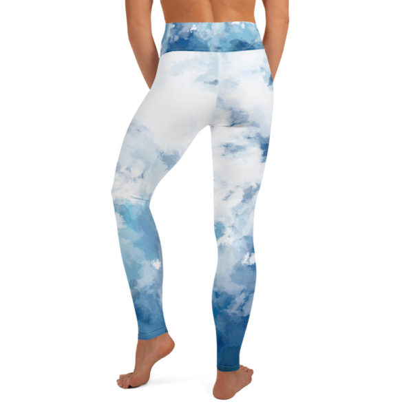 Blue Tie Dye Leggings, Yoga Pants, Workout Pants - Image 5