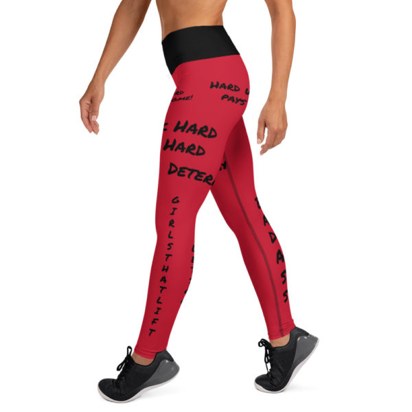 Red Badass Printed Leggings, Yoga Pants, Workout Leggings