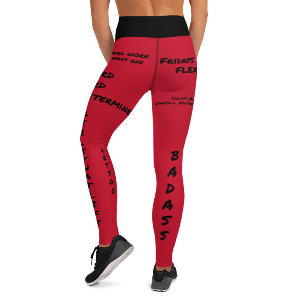 Red Badass Printed Leggings, Yoga Pants, Workout Leggings - Image 5