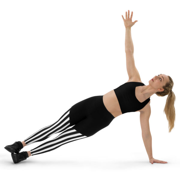 Striped Black Compression Sports Leggings - Image 2