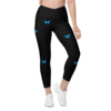 Blue Butterfly Crossover leggings with pockets
