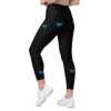 Blue Butterfly Crossover leggings with pockets - Image 5