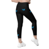 Blue Butterfly Crossover leggings with pockets - Image 3