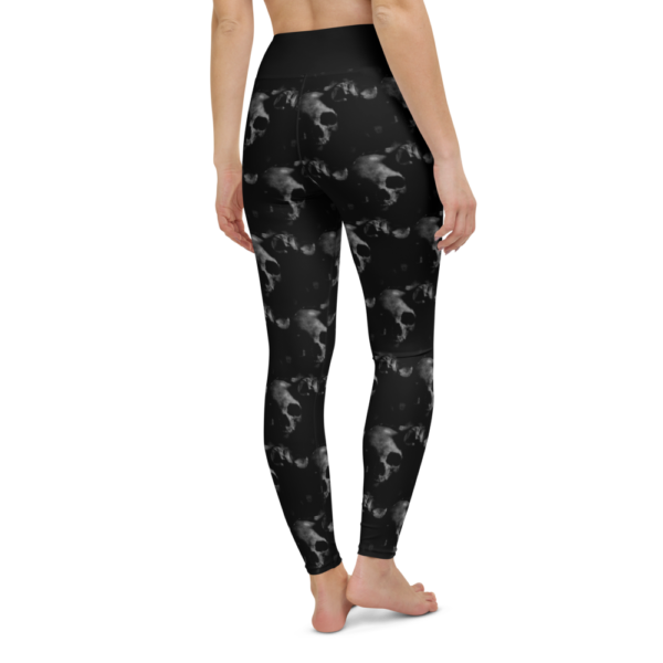 Black Skulls Leggings, Yoga Pants - Image 7