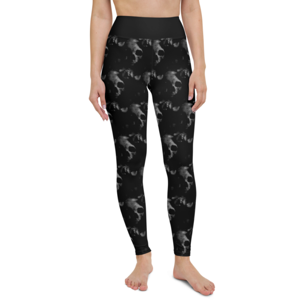 Black Skulls Leggings, Yoga Pants - Image 8