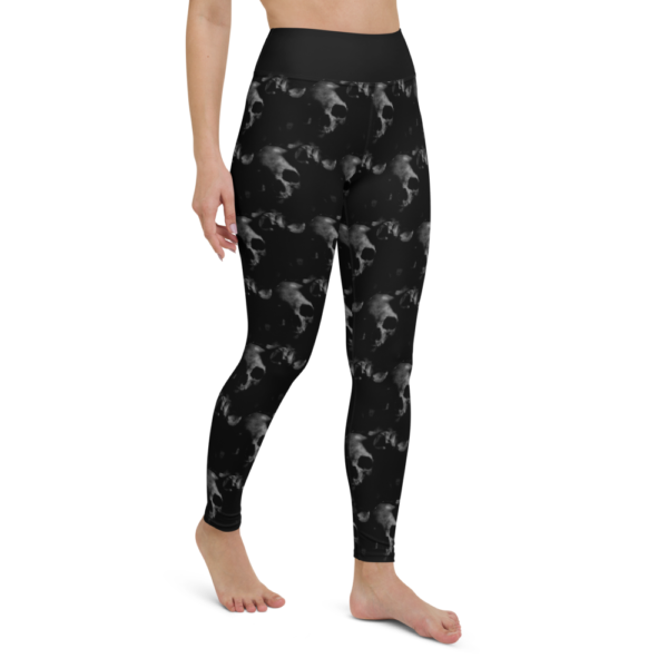 Black Skulls Leggings, Yoga Pants - Image 6