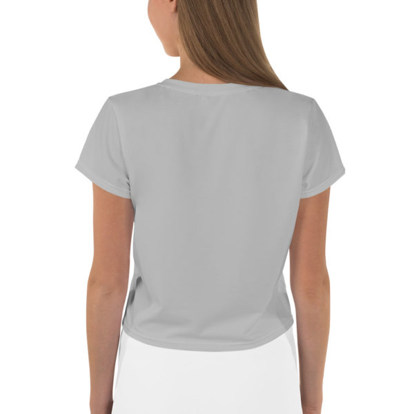 Gray Fitness Crop T Shirt - Image 2