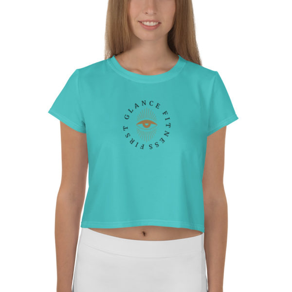 Turquoise Crop T Shirt