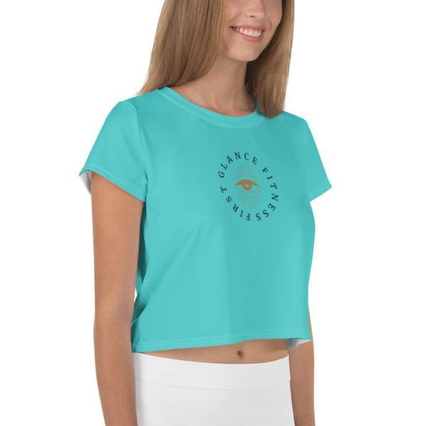 Turquoise Crop T Shirt - Image 4