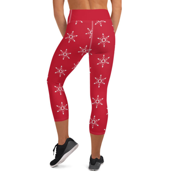 Red Christmas Capri Leggings - Image 2