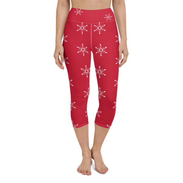 Red Christmas Capri Leggings - Image 8