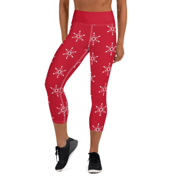 Red Christmas Capri Leggings - Image 6